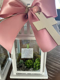 Load image into Gallery viewer, 12" lantern Succulent and Butterfly Chrysalis
